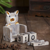 Вечный календарь «Кошка», 7×4×10 см, дерево