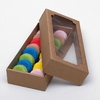 Коробка сборная без печати крышка-дно бурая с окном 24×11×4.5 см