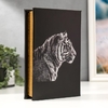 Шкатулка книга-сейф «Тигр», дерево, искусственная кожа, зеркало, 26×17×5 см