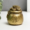 Нэцкэ фигурка «Мешочек с монетами», полистоун, под бронзу, 6.5×5.5×5.5 см