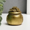 Нэцкэ фигурка «Мешочек с монетами», полистоун, под бронзу, 6.5×5.5×5.5 см