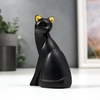 Фигурка полистоун «Чёрная кошка с золотыми ушками», 12.7×7.7×4.3 см