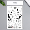 Переводные тату на тело чёрные «Котики», 10×15 см