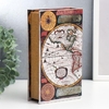 Шкатулка-книга «Карта Колумба», дерево и искусственная кожа, 21×13×5 см