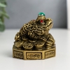 Нэцкэ фигурка «Жаба на Ба-гуа», полистоун, под бронзу, 5.8×5.8×6.6 см