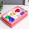 Набор фигурок стекло «Бриллианты», 6 шт., d=4 см, в коробке, 17×12×4 см