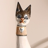 Сувенир «Кошка с золотыми бабочками и зеркальным сердцем», 100×16×7 см, дерево
