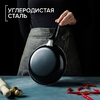 Сковорода «Жаклин», d=20 см, толщина 0.65 мм, пластиковая ручка, антипригарное покрытие, углеродистая сталь, чёрная