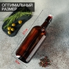 Бутылка, 1 л, с бугельным замком, стекло, коричневая