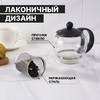 Заварочный чайник «Вдохновение», 500 мл, с металлическим ситом, стекло, чёрный
