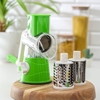 Овощерезка барабанная механическая Доляна Mandoline Slicer, 3 насадки, зелёная