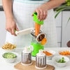 Овощерезка барабанная механическая Доляна Mandoline Slicer, 3 насадки, зелёная