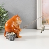 Фигурка полистоун лак «Рыжий кот на рыбалке», 12.5×10×18 см
