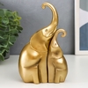 Набор фигурок полистоун «Два африканских слона», бронза, 2 шт., 15.5×10×5 см
