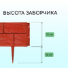 Ограждение декоративное, 24 × 177,5 см, 5 секций, пластик, терракотовое, «Камень»