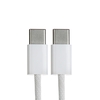 Кабель Type-C - Type-C, 3 А, 60 W, 1 м, передача данных, оплётка ткань, белый