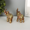 Фигурка полистоун «Африканский слон в золотой, ажурной попоне», 8.5×7×3 см, МИКС