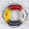 Декор настенный, панно спасательный круг с бечевкой Welcome on board, якори, 7×50×50 см