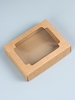Коробка сборная без печати крышка - дно бурая с окном 18×15×5 см