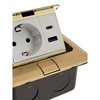 Розетка выдвижная, 16 А, одноместная, USB + Type-C, золотистая
