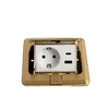 Розетка выдвижная, 16 А, одноместная, USB + Type-C, золотистая