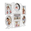 Фоторамка-коллаж на 6 фото с часами настенными Family, бесшумные, 45×37 см, d=11.5 см