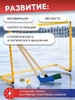 Набор для игры в хоккей (клюшка 2 шт., ворота, шайба, мяч), жёлтые