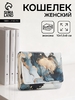 Кошелёк женский на кнопке, 10×1.5×8 см, с принтом, серый/золотистый
