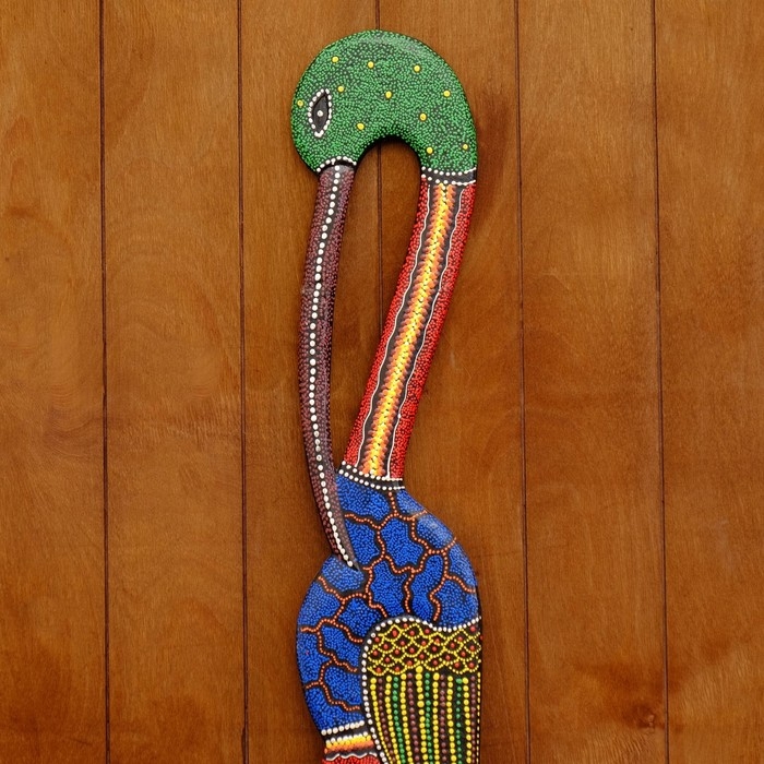 Панно настенное «Аист цветной», 95×13×1 см, дерево, МИКС