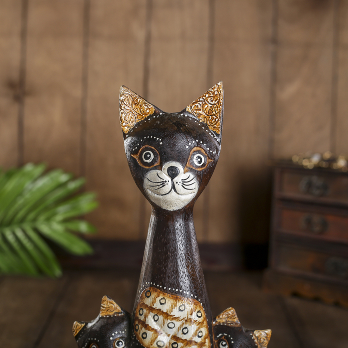 Сувенир «Три кошки с узором», 5×18×30 см, дерево