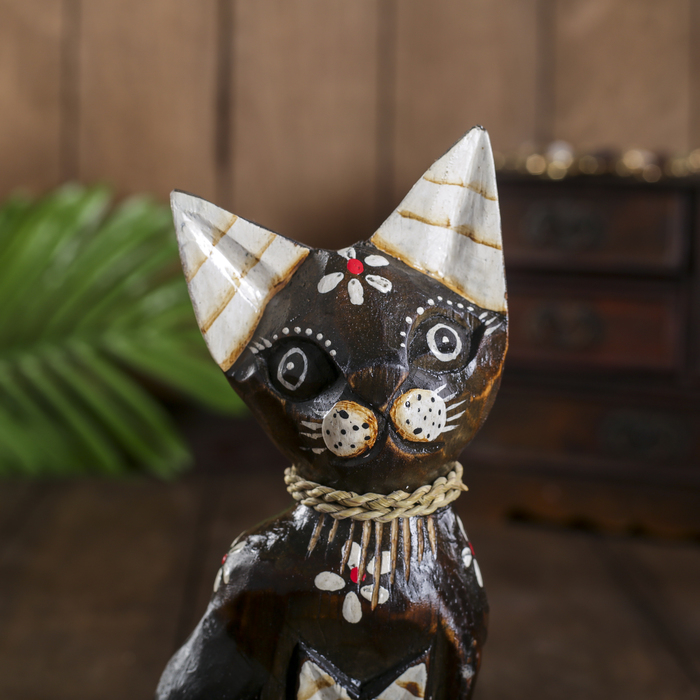 Сувенир «Кошка с котенком», 4.5×8×20 см, дерево