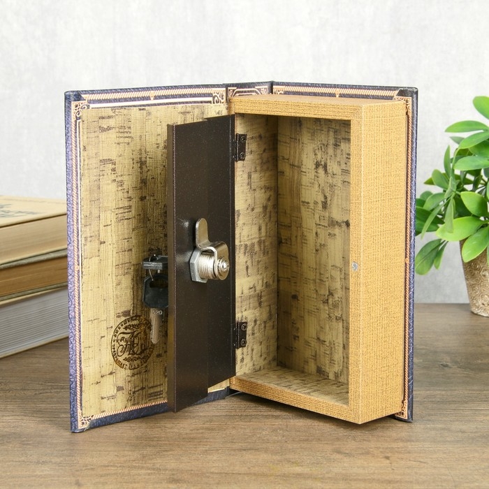 Шкатулка книга-сейф «Старинный глобус», дерево, искусственная кожа, 21×13×5 см