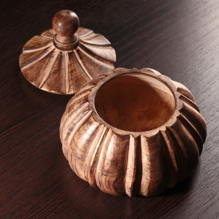 Чаша с крышкой «Башня», 15×15×15 см, дерево