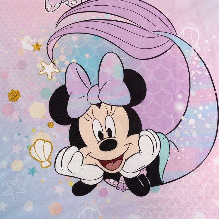 Постельное бельё 1.5 сп Minnie Mermaid, 143×215 см, 150×214 см, 50×70 см-1 шт., хлопок 100%, поплин
