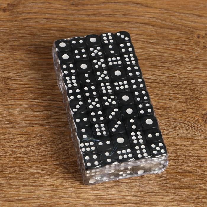 Кубики игральные 1.4×1.4 см, набор 100 шт., чёрные