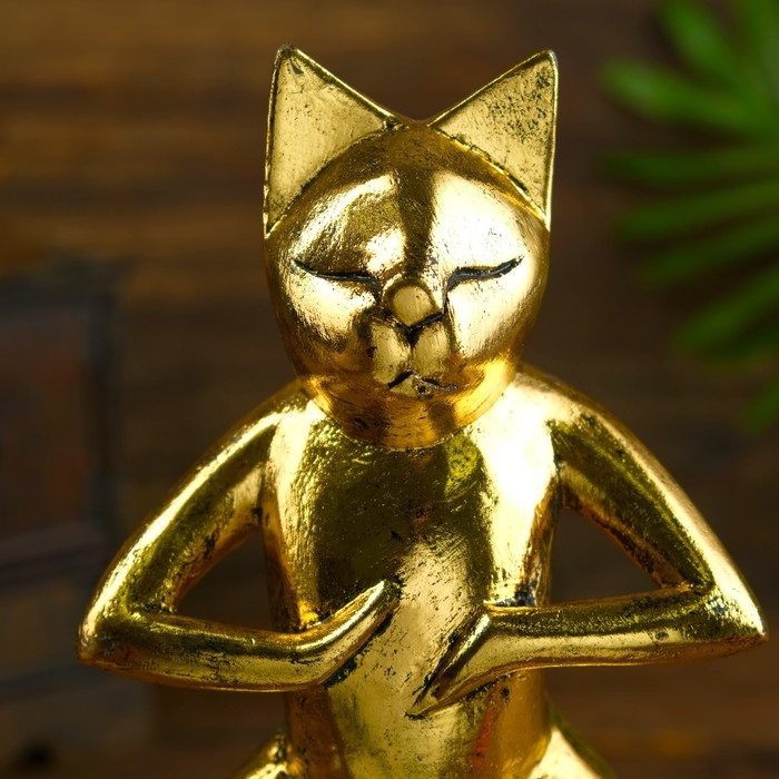 Сувенир «Кот йог», 15×7×35 см, дерево