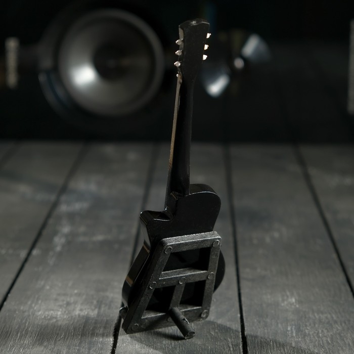 Гитара сувенирная Gibson Acustic, на подставке, 24×8×2 см, чёрная