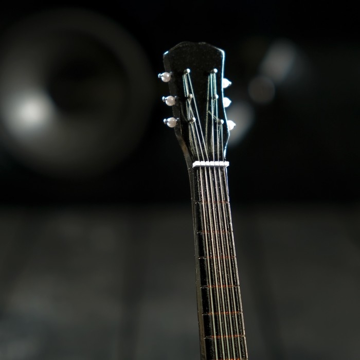 Гитара сувенирная Gibson Acustic, на подставке, 24×8×2 см, чёрная