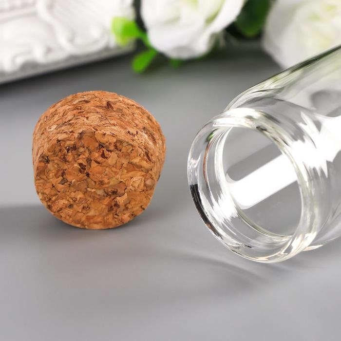 Баночка для хранения декора «Бутылочка с пробкой», стекло, 12×3.7×3.7 см