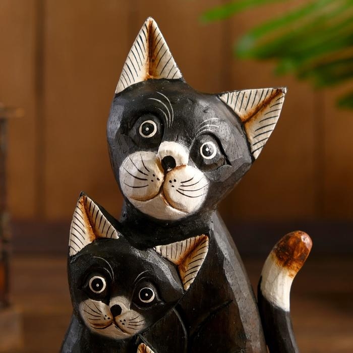 Сувенир «Три кошечки с белыми лапками», 5×14×25 см, дерево