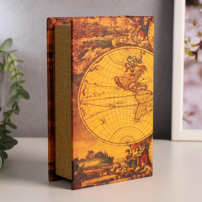 Шкатулка книга-сейф «География», дерево, 17×11×5 см