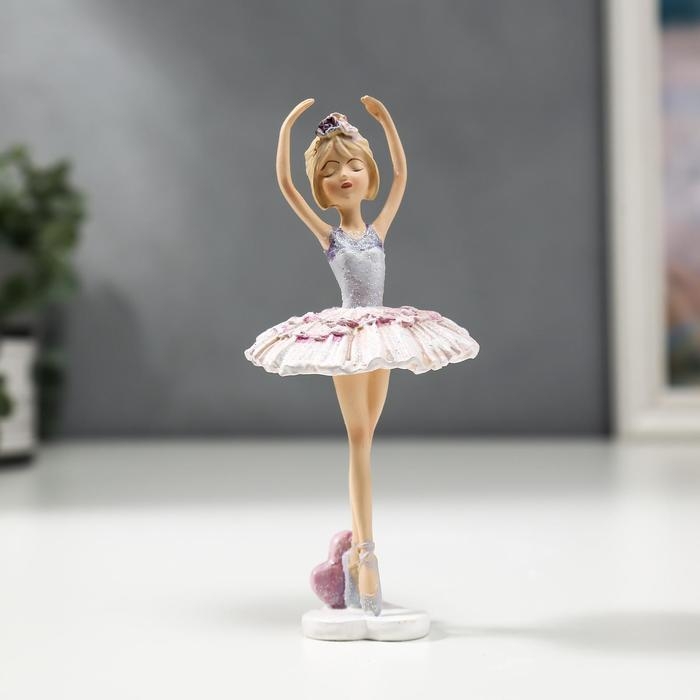 Фигурка полистоун «Балерина розово-голубое платье», 13.5×5.5×6 см