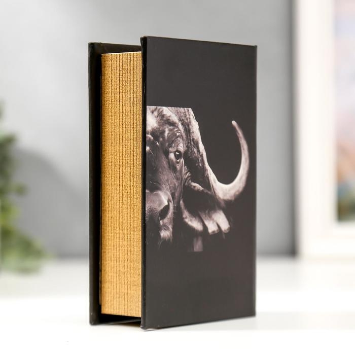 Шкатулка книга-сейф «Буйвол», дерево, искусственная кожа, 17×11×5 см
