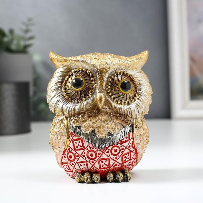 Фигурка полистоун «Филин с геометрическими рисунками», 10.5×9×6.5 см, МИКС