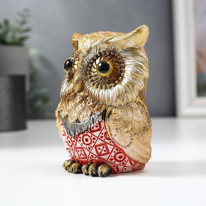Фигурка полистоун «Филин с геометрическими рисунками», 10.5×9×6.5 см, МИКС