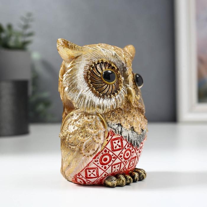 Фигурка полистоун «Филин с геометрическими рисунками», 10.5×9×6.5 см, МИКС