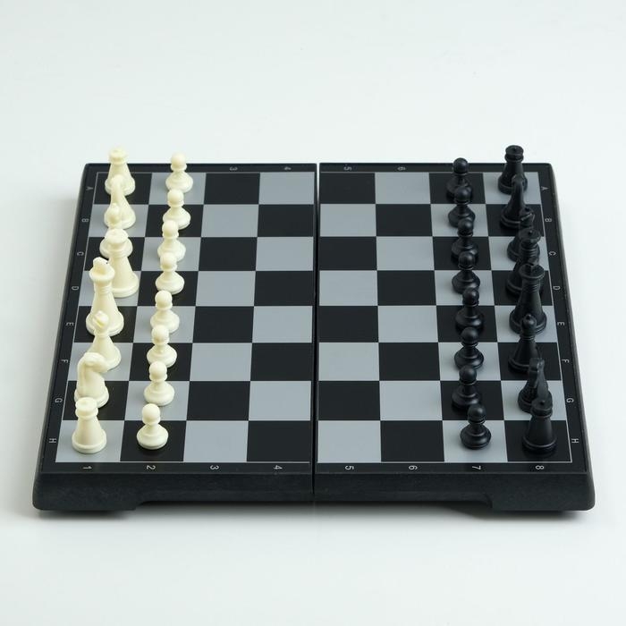 Шахматы магнитные, 19.5×19.5 см, чёрно-белые