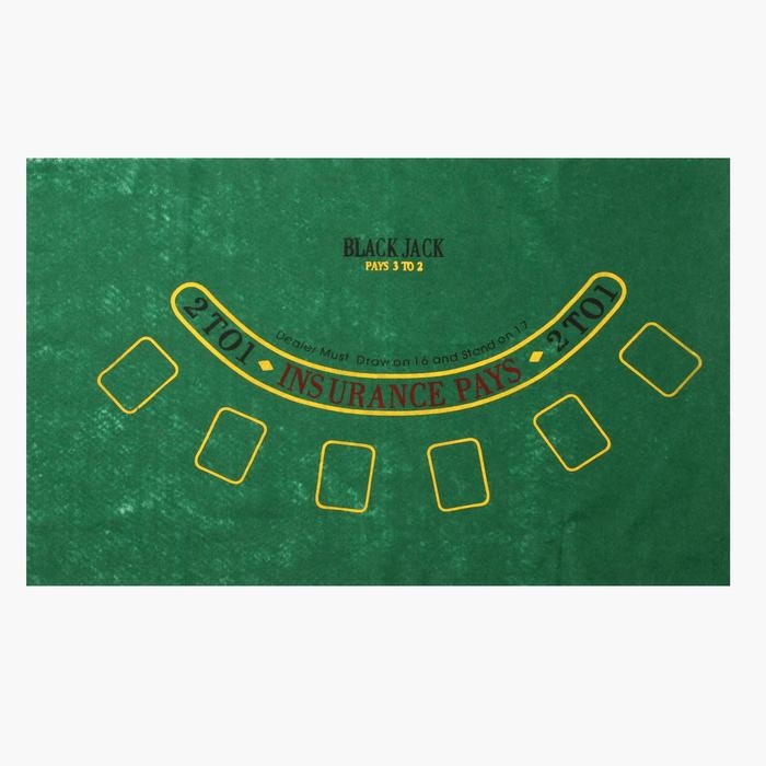 Покер, набор для игры (карты 2 колоды, фишки 200 шт.), с номиналом, 60×90 см