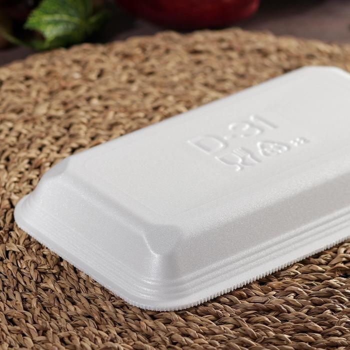 Подложка - лоток для продуктов одноразовая, 22,5×13,5×3 см, белая