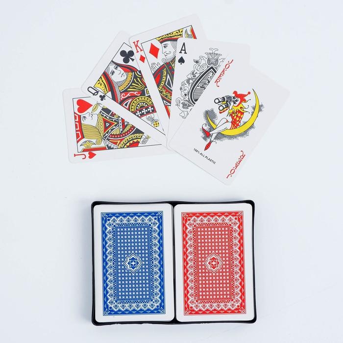Карты игральные пластиковые Lucky flower, 2 колоды по 54 шт., 8.7×5.7 см